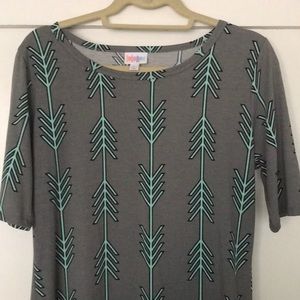 LuLaRoe Julia arrow print Dress Sz L